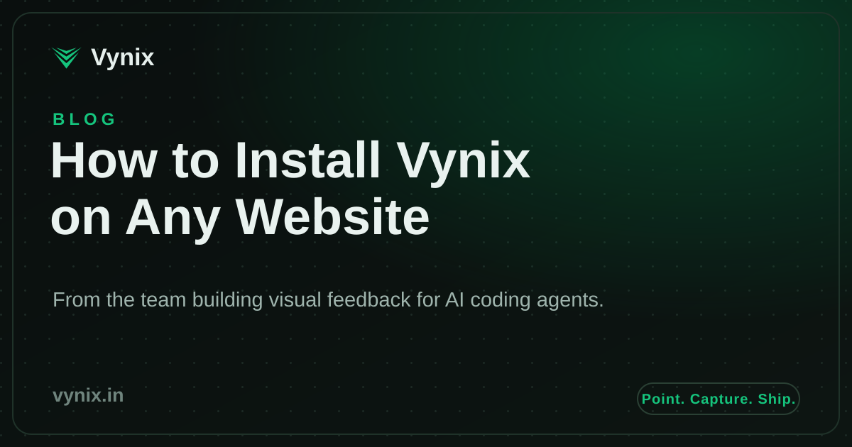 Installing the Vynix feedback widget on any website