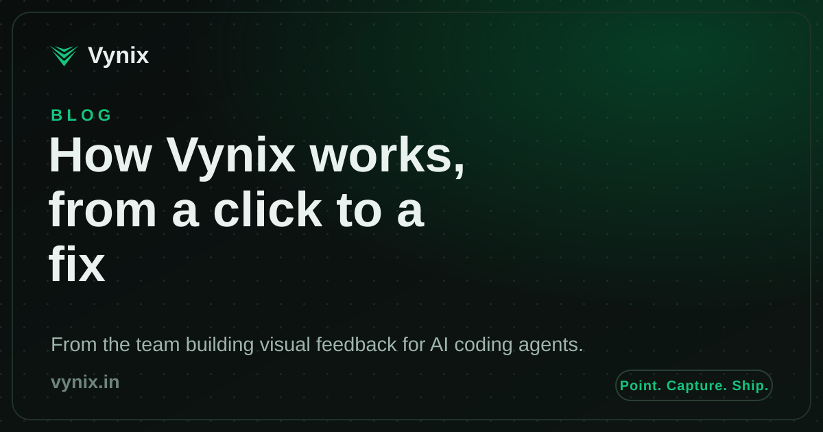 The visual feedback loop from a click to a fix