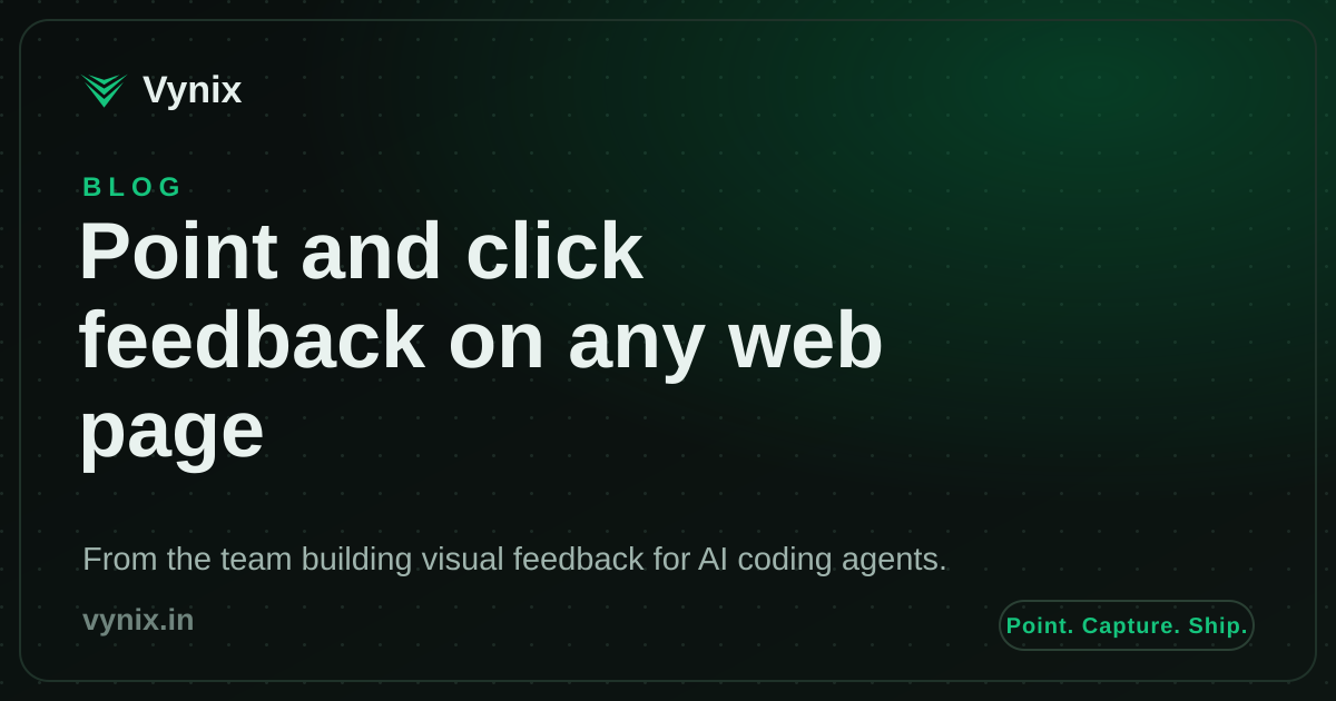 Point-and-click visual feedback on a live web page
