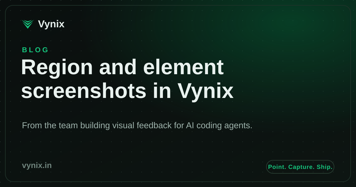 Region and element annotation in Vynix