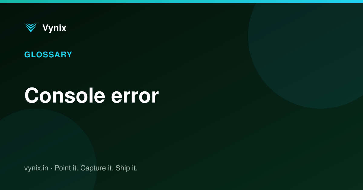 Console error