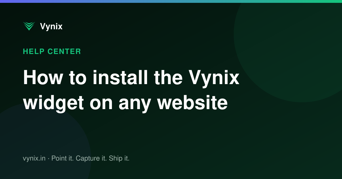 How to install the Vynix widget on any website